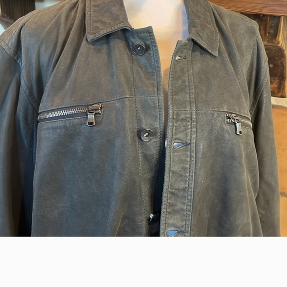 John Varvatos Black 100% Goat Skin Moro Style Jacket, size XL - Picture 2 of 7